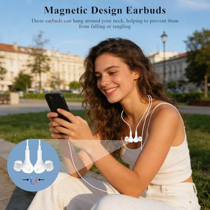 ACANDYA MFi-Certified Lighting Earbuds for iPhone 14 13 12 11 Pro Max White - color: White