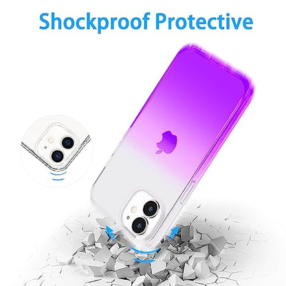 JJGoo Compatible with iPhone 12 mini Case, Soft Transparent Shockproof Protective Slim Thin Bumper Phone Cover, Gradient Purple - color: Gradient Purple
