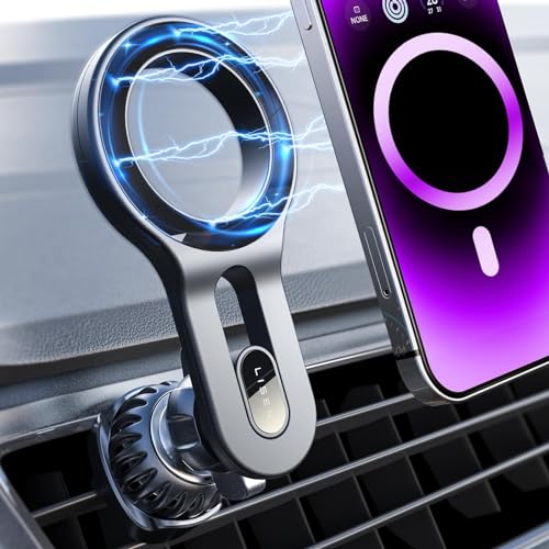 LISEN for MagSafe Car Mount, Magnetic Phone Holder for Car Vent Phone Mount, Super Magnetic Car Phone Mount, Air Vent Hands Free Phone Mount, Gifts Car Phone Holder Magnetic for iPhone 17 Pro Max 16 - color: Black