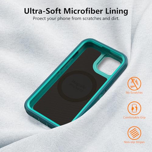 TUTUKII Magnetic for iPhone iPhone 15, 14 & 13 CaseTeal Dark Green | MagSafe Compatible, Rugged, Tough, Heavy Duty, Shockproof, Tri-Layer, 6.1-Inch, - color: Dark Green