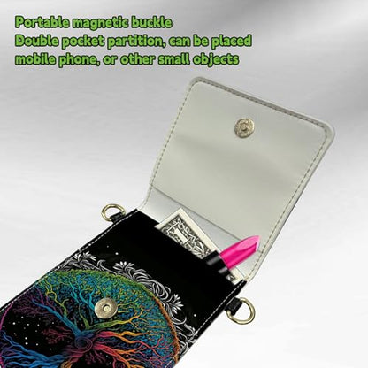 Small Crossbody Bags with Adjustable Shoulder Strap - color: Art Color Tree
