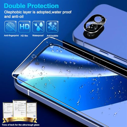 letosan 3 Pack for Google Pixel 10a Screen Protector Tempered Glass + 2 Pack Camera Lens Protector, Military Grade Shatterproof, 9H Hardness, Fingerprint Unlock,Case Friendly 6.3 Inch - size: Pixel 10A-6.3 Inch