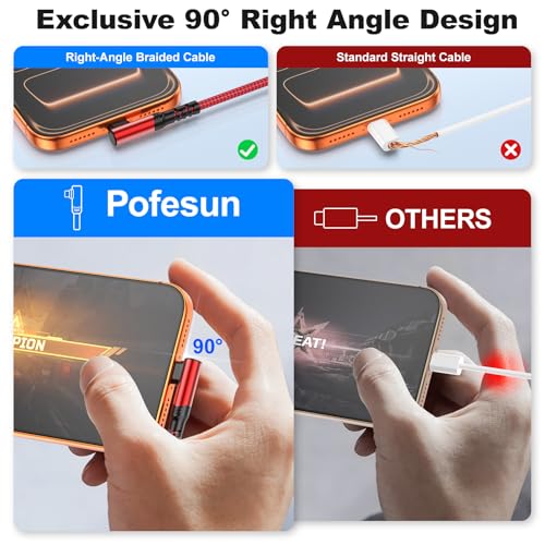 60W Short USB C to USB C Cable(1FT,3Pack),Right Angle USB C Charging Cable - color: Red, size: 1FT+1FT+1FT