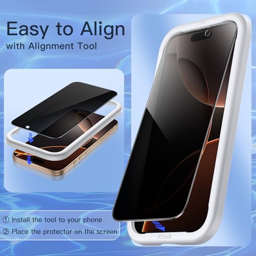 JETech Privacy Screen Protector for iPhone 16 Pro Max, 2-Pack - size: iPhone 16 Pro Max