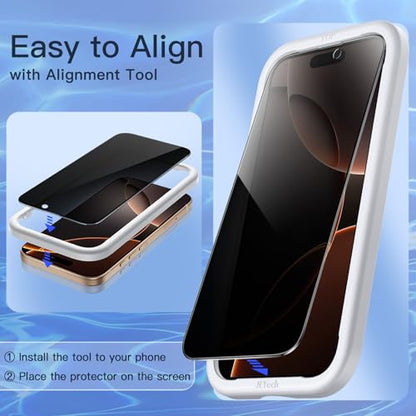 JETech Privacy Screen Protector for iPhone 16 Pro Max, 2-Pack - size: iPhone 16 Pro Max