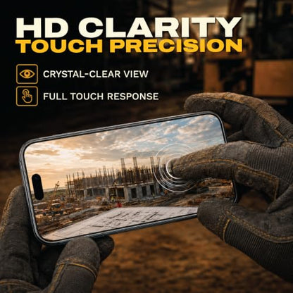 DEWALT Heavy Duty Glass Screen Protector for iPhone 17, 2 Pack - size: iPhone 17