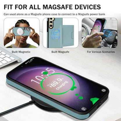 for Samsung Galaxy S23 Wallet Case, 2-in-1 Detachable Magnetic Wallet Case, Card Holder RFID Blocking, Fashionable Faux Leather Card Slot & Folding Design (Blue) - color: Blue, size: Samsung Galaxy S23