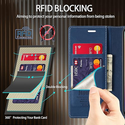 Moto G Power 2025/G Power 2026 Wallet Case with [RFID Blocking],Blue | Card Holder, Kickstand, Magnetic, Soft Leather Flip Case Wallet for Moto G Power 2025/G Power 2026 - color: Blue, size: Moto G Power 2025/2026 6.8"