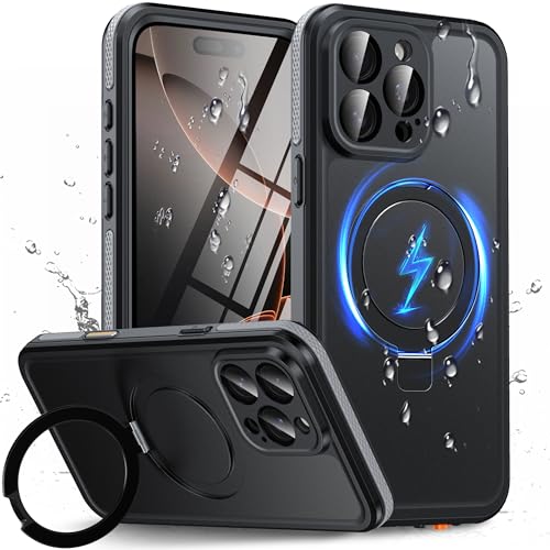 Oterkin Magnetic Stand for iPhone 16 Pro Max Case Waterproof IP68, Black - color: Black, size: iPhone 16 Pro Max 6.9''