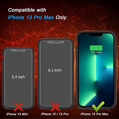 Battery Case for iPhone 13 Pro Max, [12000mAh] Enhanced Portable Protective Qi Wireless Charger Case Battery Pack with CarPlay Wireless Charging Case Compatible for iPhone 13 Pro Max (6.7 inch)-Black - size: iPhone 13 Pro Max