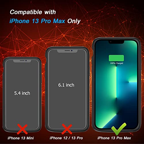 Battery Case for iPhone 13 Pro Max, [12000mAh] Enhanced Portable Protective Qi Wireless Charger Case Battery Pack with CarPlay Wireless Charging Case Compatible for iPhone 13 Pro Max (6.7 inch)-Black - size: iPhone 13 Pro Max