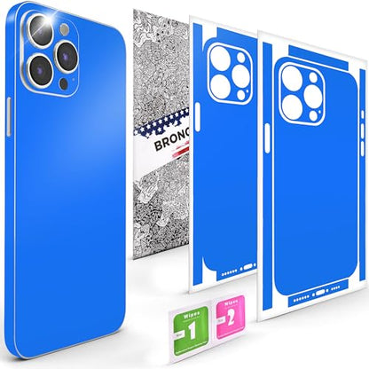 2Pcs Skin Wrap Compatible for iPhone 15 Pro – Slim Decal Vinyl Protective Film for Sides & Back – Sleek Fit, Premium Look – Compatible with All iPhone 15 Pro Cases - Royal Blue - color: Royal Blue