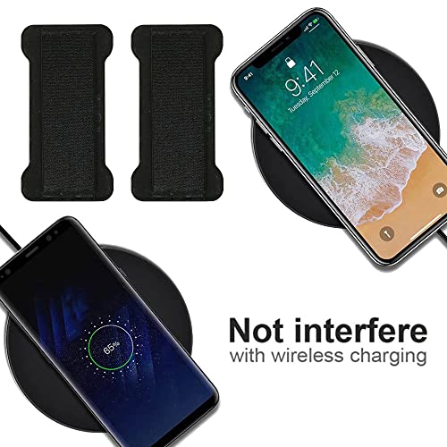 REINVENT EGO-Finger Strap Phone Holder - Cell Phone Grip Holds Device with just a Finger - Ultra Thin Anti-Slip Universal Cell Phone Grips Band Holder for Back of Phone - 2Pack(Black)