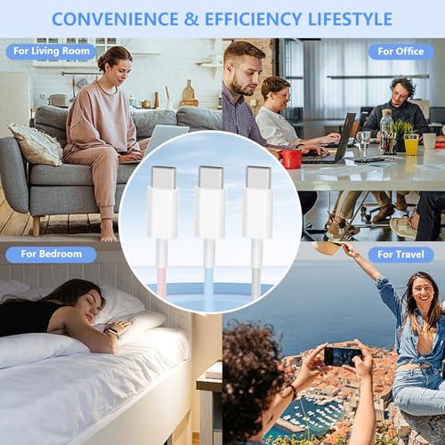 iPhone 17 16 Charger Fast Charging, 20W USB C Wall Charger +Woven 6FT Cable - size: 6FT_2Pack