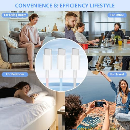 iPhone 17 16 Charger Fast Charging, 20W USB C Wall Charger +Woven 6FT Cable - size: 6FT_2Pack