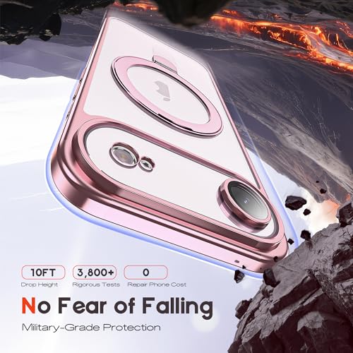 for Plating iPhone Air Case with Magnetic Stand,Rose Gold - color: Rose Gold, size: iPhone 17 Air