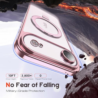 for Plating iPhone Air Case with Magnetic Stand,Rose Gold - color: Rose Gold, size: iPhone 17 Air