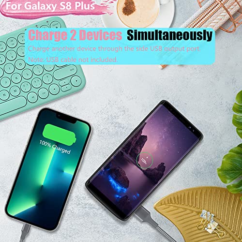Battery Case for Samsung Galaxy S8+ Plus, 6500mAh Rechargeable Extended Battery Charging Case with Kickstand Black
