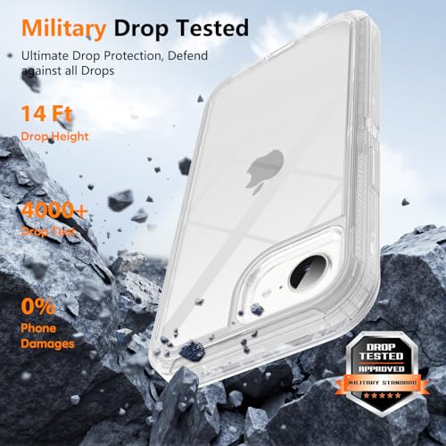 TUTUKII for iPhone 16e&17e Case Clear | Heavy Duty Shockproof, Anti-Drop, Anti-Yellow,Triple-Layer Transparent Protective Phone Cover, 6.1" - color: Clear, size: iPhone 16e & 17e 6.1"