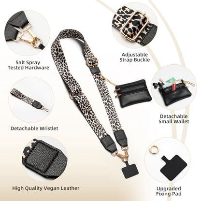 Cell Phone Lanyard Crossbody with Wallet, Versatile Clip and Go Phone Strap - color: A