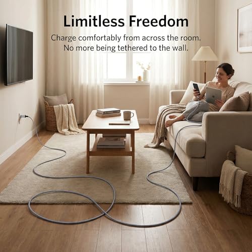 USB C to USB C Cable 25ft, 60W PD Fast Charging Cord, Extra Long Braided Charger Cable for MacBook Air M3 M2, iPad Pro, iPhone 16 15 Pro Max, Samsung Galaxy S24, Pixel, Switch - size: 25 Feet
