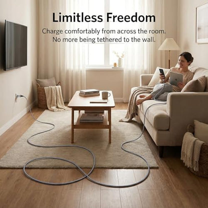 USB C to USB C Cable 25ft, 60W PD Fast Charging Cord, Extra Long Braided Charger Cable for MacBook Air M3 M2, iPad Pro, iPhone 16 15 Pro Max, Samsung Galaxy S24, Pixel, Switch - size: 25 Feet