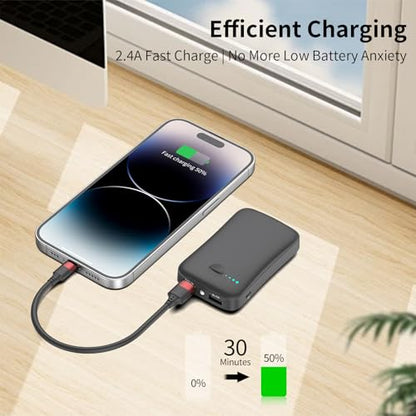 Vienceen 6 Inch iPhone Charger Cord, MFi Certified Short USB to Lightning Cable for Power Bank, 2 Pack Charging Cable 0.5 ft for iPhone 14/13/12, AirPods - size: 0.5 FT