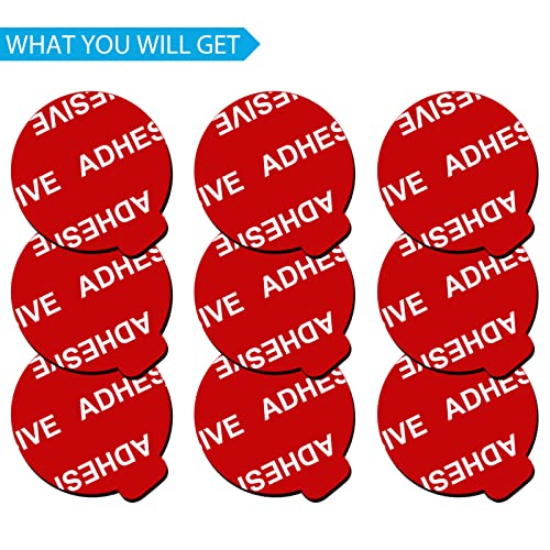 PKYAA 9 Pack Sticky Adhesive Compatible with Socket Base, Double-Sided Replacement Tape for Collapsible Grip & Stand Back - 9pcs 1.4 inches(35mm) Adhesive Tapes