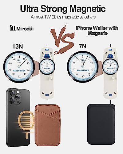 Miroddi for MagSafe Wallet, Ultra-Thin Magnetic Wallet with 2 Card Slots | RFID Blocking, No More Falling, Strongest Magnetic Card Holder for iPhone 17/16/15/14/13/12 Series & Pixel 10 Series, Brown - color: Brown