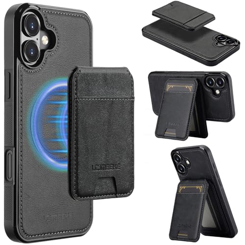 L3 2 in 1 Detachable Leather Wallet and Phone Cases Compatible with iPhone 17 Case with Card Holder RFID Blocking, Compatible with Magsafe Charging 6.3 Kickstand (Black, IP 17) - color: Black, size: 6.3 inches