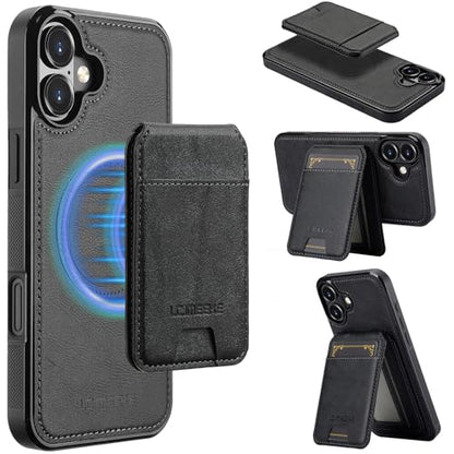 L3 2 in 1 Detachable Leather Wallet and Phone Cases Compatible with iPhone 17 Case with Card Holder RFID Blocking, Compatible with Magsafe Charging 6.3 Kickstand (Black, IP 17) - color: Black, size: 6.3 inches