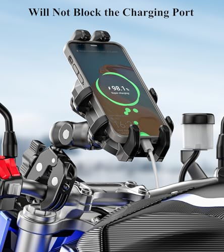 BRCOVAN Anti-Shake Motorcycle Phone Mount Holder with Vibration Dampener