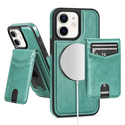 SkyEagle Compatible with MagSafe iPhone 11 Wallet Case,Blue Green - color: Blue Green, size: iPhone 11 - 6.1"