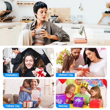 TechGlow Gifts for Men Women Foldable Cellphone Stand with Bluetooth Speaker and Charging Function 360° Rotatable Phone Stand Birthday Gift Idea for Mom Dad Cool Tech Gifts-Rose Gold - color: Rose Gold