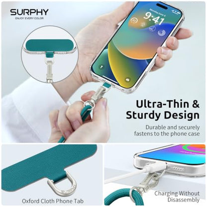 SURPHY Phone Lanyard Crossbody, Phone Strap Crossbody with 2 Tether Tabs - color: Teal
