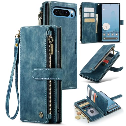 Google Pixel 10 Pro XL 5G Wallet Case with Card Holder,Blue - color: Blue, size: Pixel 10 Pro XL 6.8 Inch