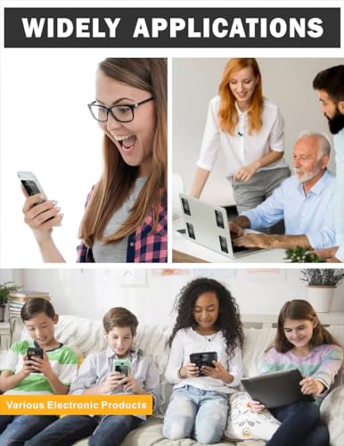 Stickers for Cell Phones/Laptops/Tablets/Devices/Household Equipment - 4.2 x 2.4 x 0.015 inches-Large Area Protection-Applies to Everyone - [Reusable] - (15 Pack) - color: Black 15p