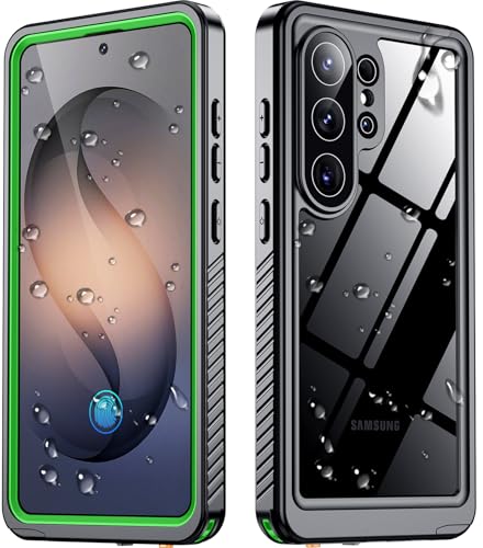 SPIDERCASE Designed for Samsung Galaxy S26 Ultra Case Waterproof,Built-in Screen & Camera Lens Protector[IP68 Underwater] [Military Grade Shockproof] Full Body Protection Phone Case,Green/Clear - color: Green/Clear, size: Galaxy S26 Ultra 6.9"