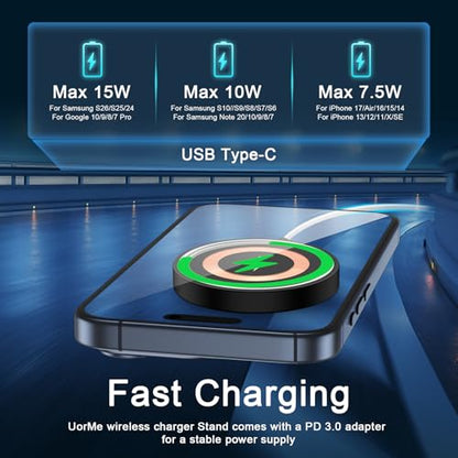 Wireless Charger for Samsung S26 FE Magnetic Wireless Charger Fast Charging - color: Black