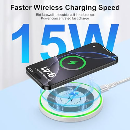 15W Pixel 11 10 9 Wireless Charger Fast Charging Pad for Google Pixel 10Pro - color: White