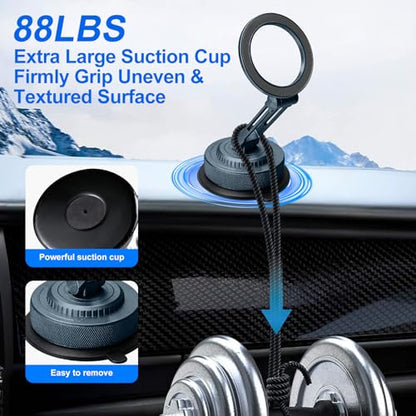 PIEPIE All-Metal Alloy Magnetic Suction Cup Car Phone Mount Holder Dash