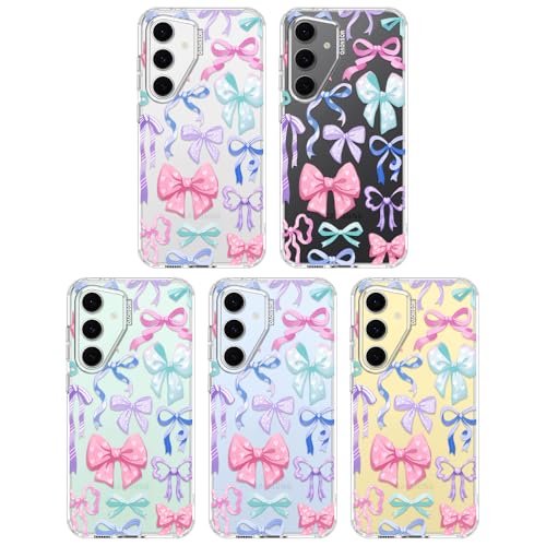 MOSNOVO Case for Samsung Galaxy S24 FE, [Buffertech 6.6ft Military-Grade Drop Protection] [Anti Peel Off Tech] Clear TPU Bumper Phone Case Cover Design - Bows - color: Clear - Bows, size: Samsung Galaxy S24 FE