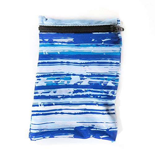 Sprigs Wrist Wallet Running Wristband Pocket for Keys Cards Cash ID Phone - color: Blue Horizon