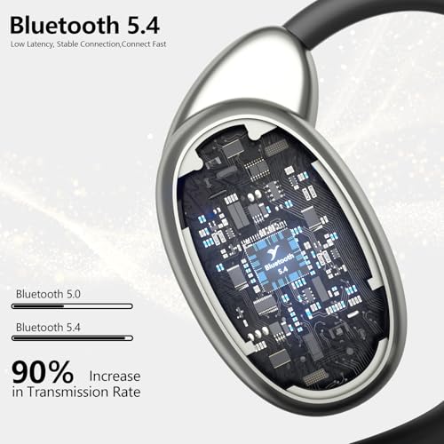 Wireless Open Sports Ear Earbuds 40H Playtime Waterproof For Gym,Running - color: Black