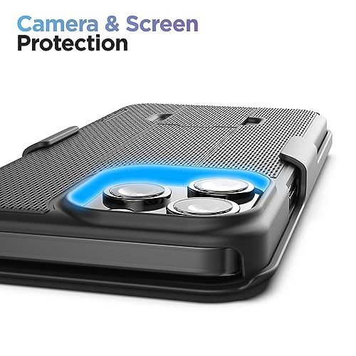 Encased DuraClip Designed for iPhone 15 Pro Max Case with Belt Clip Phone Holster and Kickstand (Matte Black) - size: iPhone 15 Pro Max