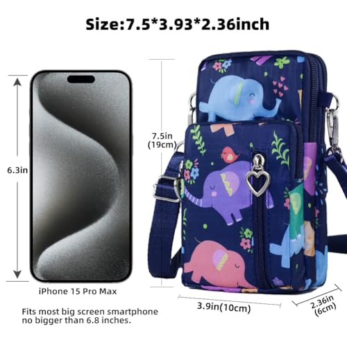 Small Crossbody Bag for Women - Mini Phone Purses with Crossbody Strap and Wallet - Nylon Arm Bag - color: B-green Plaid