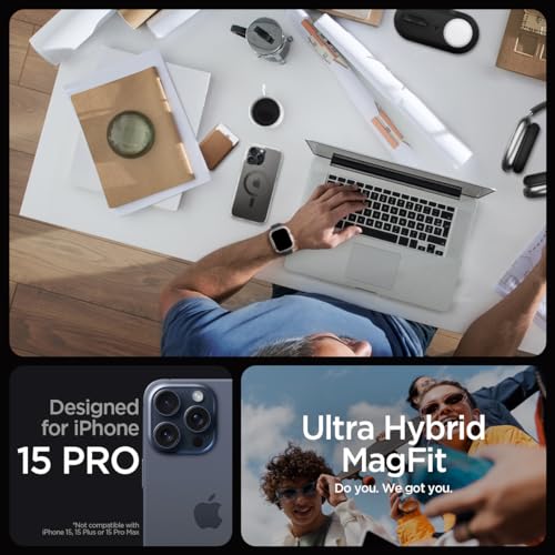 Spigen for iPhone 15 Pro Case, Ultra Hybrid MagFit [Anti-Yellowing] [Compatible with Magsafe] - Carbon Fiber - color: Carbon Fiber, size: iPhone 15 Pro