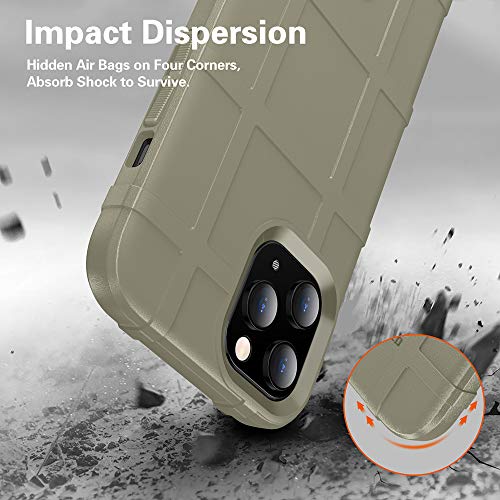 Rugged Shield TPU Thick Solid Armor Tactical Protective Case Compatible with iPhone 12 Pro Max (6.7 inches) - Light Clay - color: Light Clay, size: iPhone 12 Pro Max