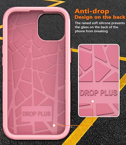 Diverbox for iPhone 15 Pro Case [Shockproof] [Dropproof] [Tempered Glass Screen Protector ],Heavy Duty Protection Phone Case Cover for Apple iPhone 15 Pro 6.1 inch (Pink) - color: Pink