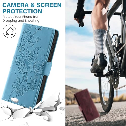 Case Wallet for Motorola Moto G Power 2025/ G Power 2026, Light Blue | RFID Blocking, 3 Card Holder Stand, Shockproof TPU Shell, PU Leather Magnetic Closure, 6.8-inch - color: Light Blue